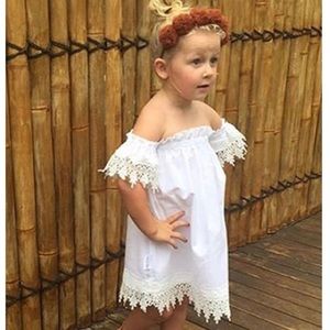 Girl white off the shoulder dress